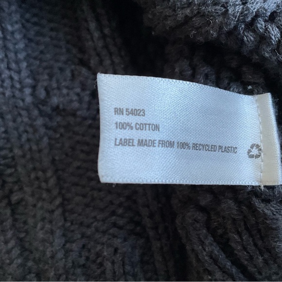 Gap Mens Cardigan Sz L Gray Cable Knit Fisherman Chunky Preppy Academia 90s Y2K - Picture 11 of 12